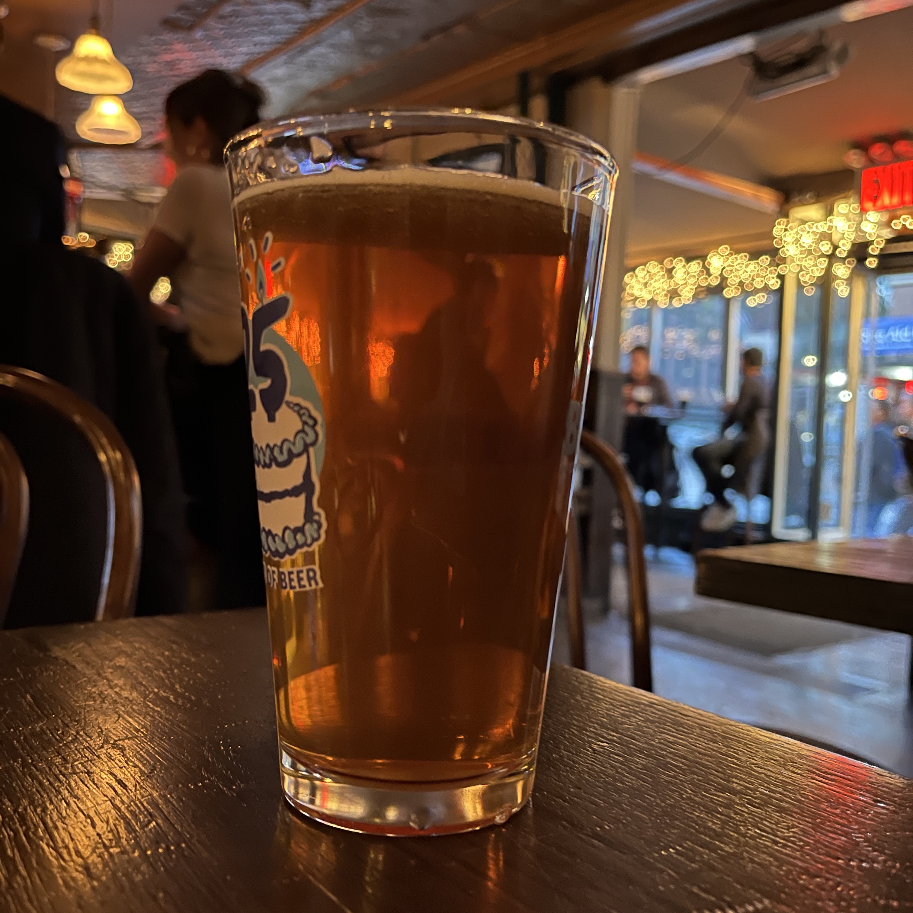 A beer, in the early evening at Bayard's on Hudson Street--before the room got frat-tacular.