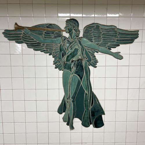 Wings for the IRT: The Irresistible Romance of Travel - Jane Greengold at the Grand Army Plaza IRT station in Brooklyn.