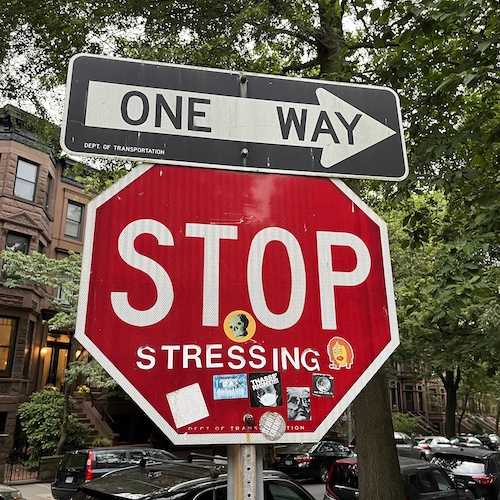 Stop stressing on Fiske Place in Park Slope, Brooklyn.