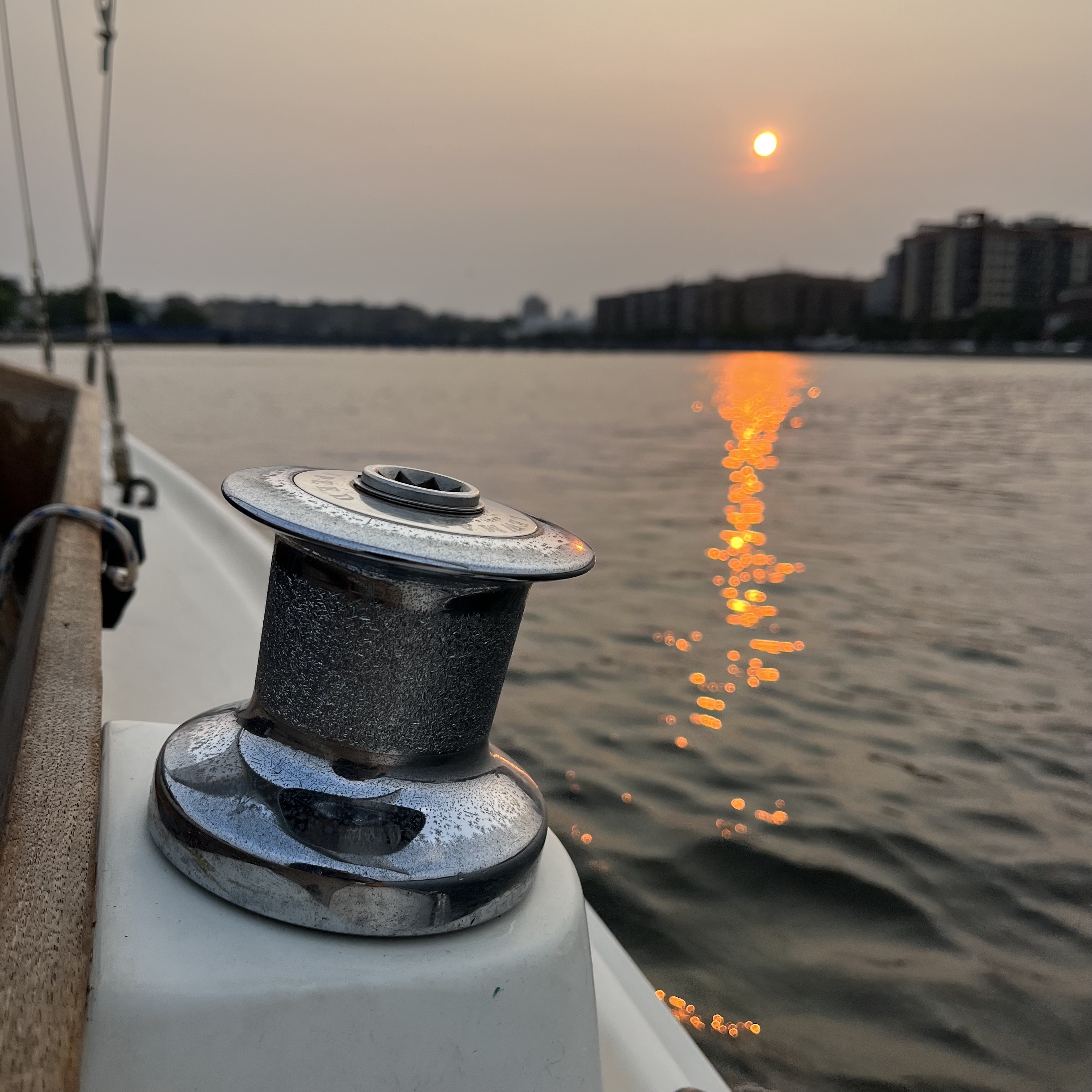 Sailing into the (smokey) sunset. Sheepshead Bay, Brooklyn.