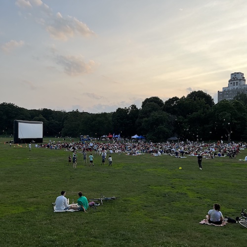 Movie night in the park. Prospect Park, Brooklyn.