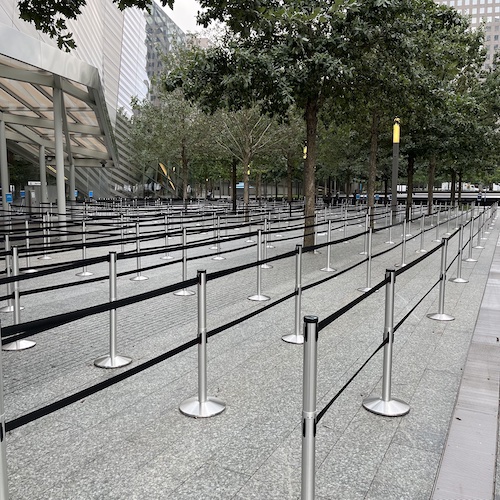 Empty queues at the 9/11 Memorial Museum. World Trade Center, Manhattan.