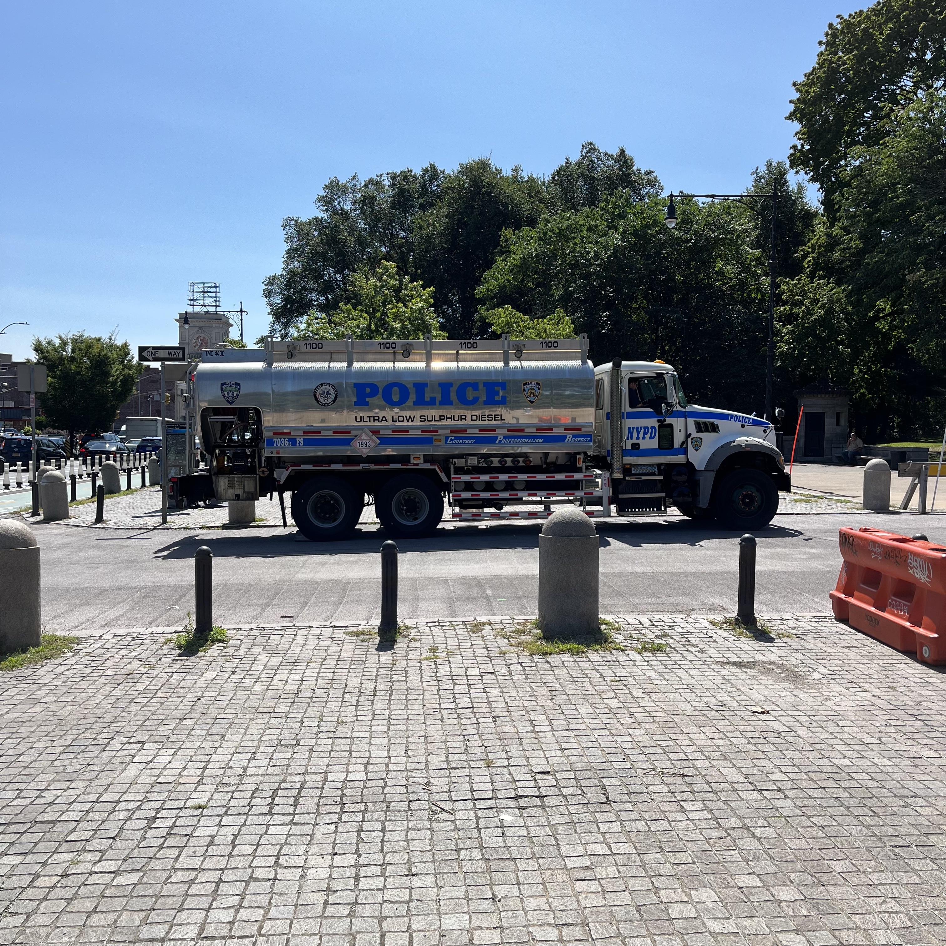 NYPD fuel truck (did you know these existed) at Prospect Park. Flatbush Avenue near Ocean Avenue, Brooklyn.