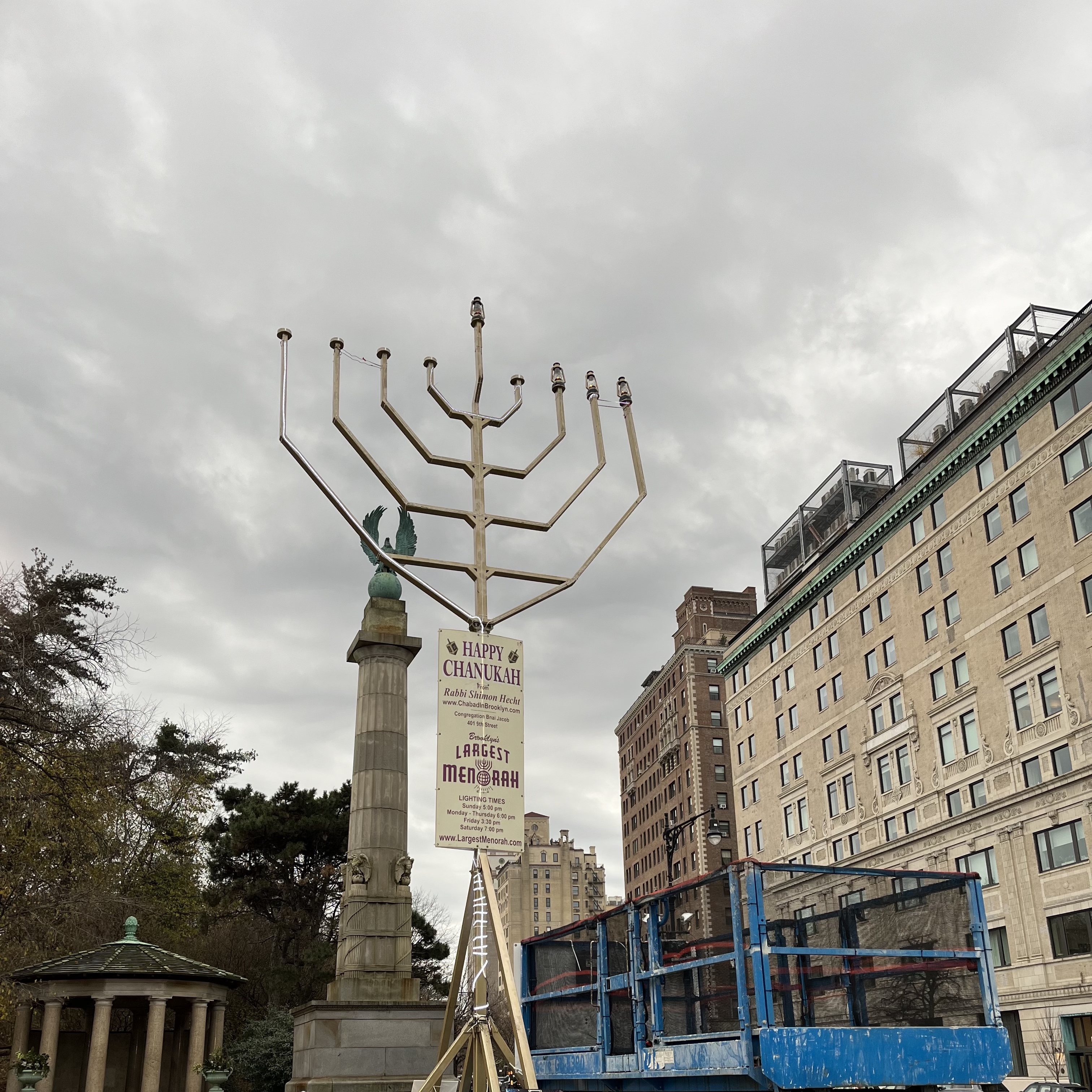 Brooklyn's Largest Menorah has a little more flash this year. Grand Army Plaza, Brooklyn.