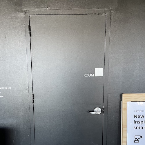 Door to a mysterious, almost unmarked, room at Ikea. Maybe meatball storage. Red Hook, Brooklyn.