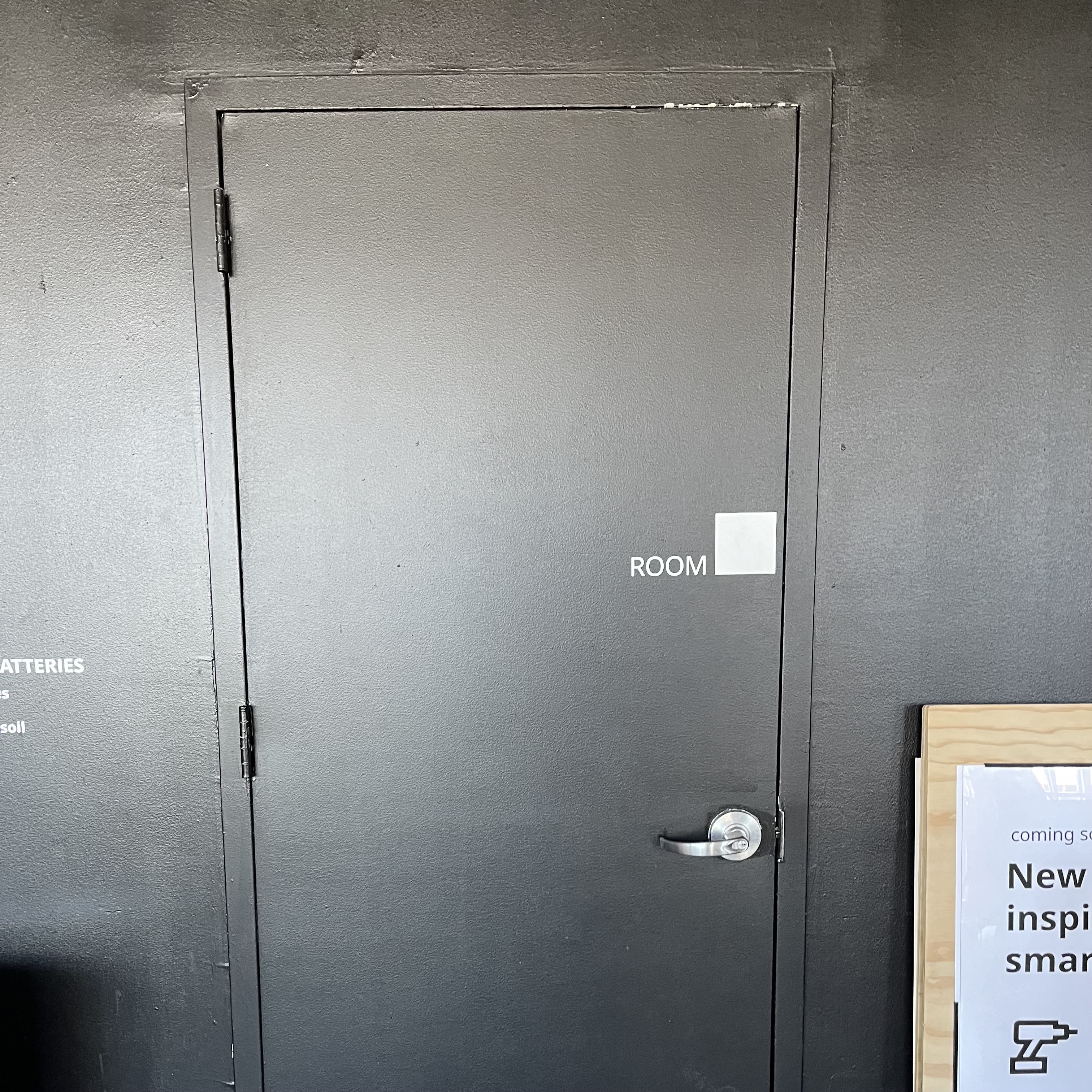Door to a mysterious, almost unmarked, room at Ikea. Maybe meatball storage. Red Hook, Brooklyn.