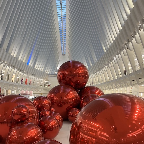 Red Ball Festival to celebrate Lunar New Year. World Trade Center, Manhattan.