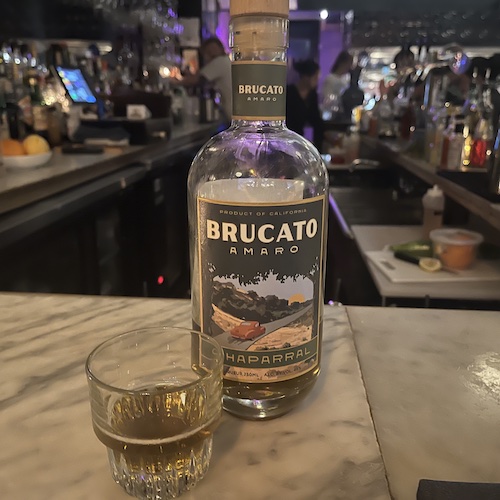 Brucato, a deliciously potent amaro. No. 7 Restaurant, Prospect Heights, Brooklyn.
