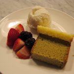 Green Tea Kasutera with Strawberries and Vanilla Ice Cream
