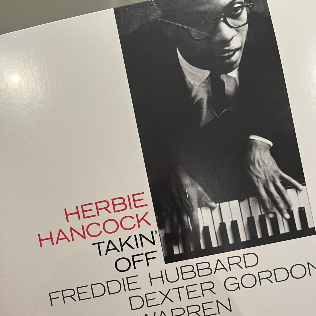 Photo of Herbie Hancock's Takin' Off LP.